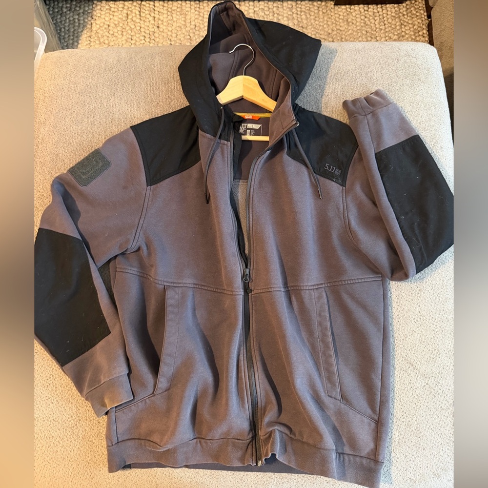 5.11 Tactical Tactical Men's Hooded Zip Jacket in Gray and Black